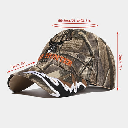 Lightweight Deer-Embroidered Camo Cap for Outdoor Sports - Sun-Protective, Stylish, & Durable