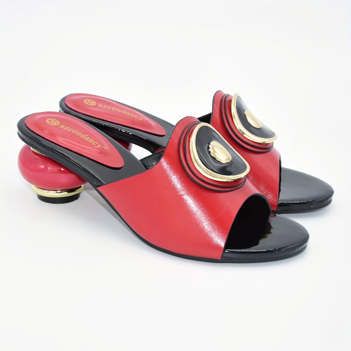 Womens Trendy Chunky Heel Sandals - Fashion Open Toe Summer Pumps - Comfortable Slip-On Design with Breathable Durability