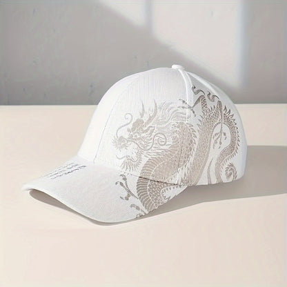 1pc Chinese Style Oriental Dragon Print Baseball Cap