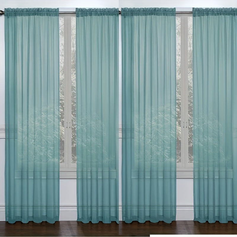 4 Pieces Thin Mesh Translucent Curtains, Living Room Bedroom Curtain, Translucent Drape Tulle Gauze Tulle Curtain Bedroom Living Room Dining Room Curtain