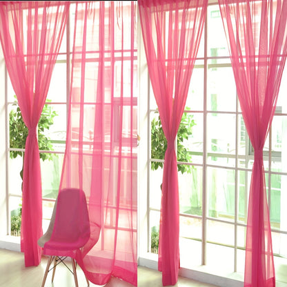 4Pcs Solid Color Wedding Glass Screen Transparent Window Screen Color Finished Curtain 40.16*78.74inch