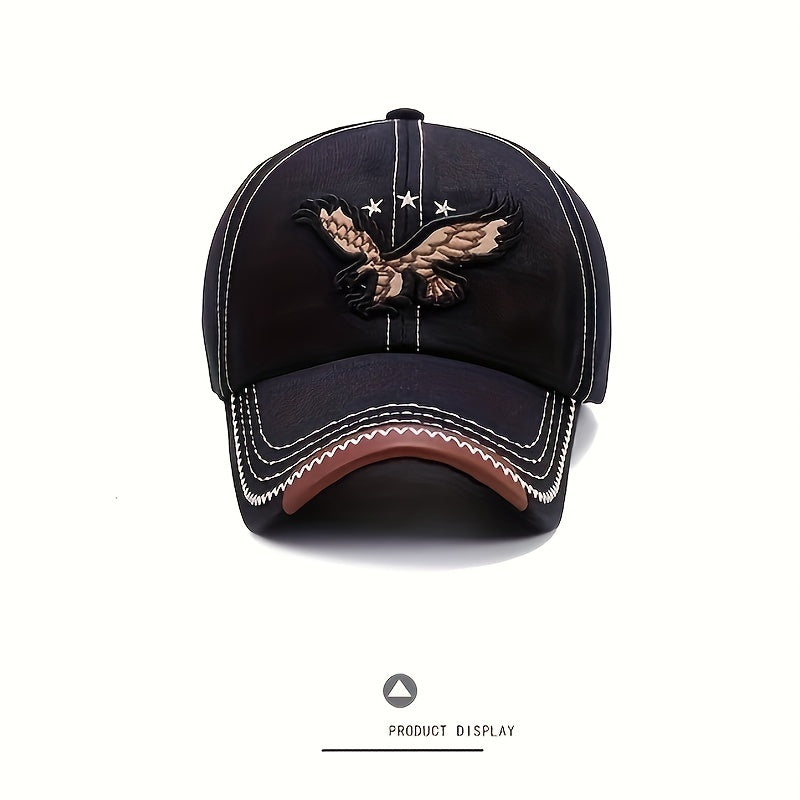 1pc Unisex Sunshade Breathable Adjustable Baseball Cap With Eagle Embroidery For Outdoor Sport, Ideal choice for Gifts