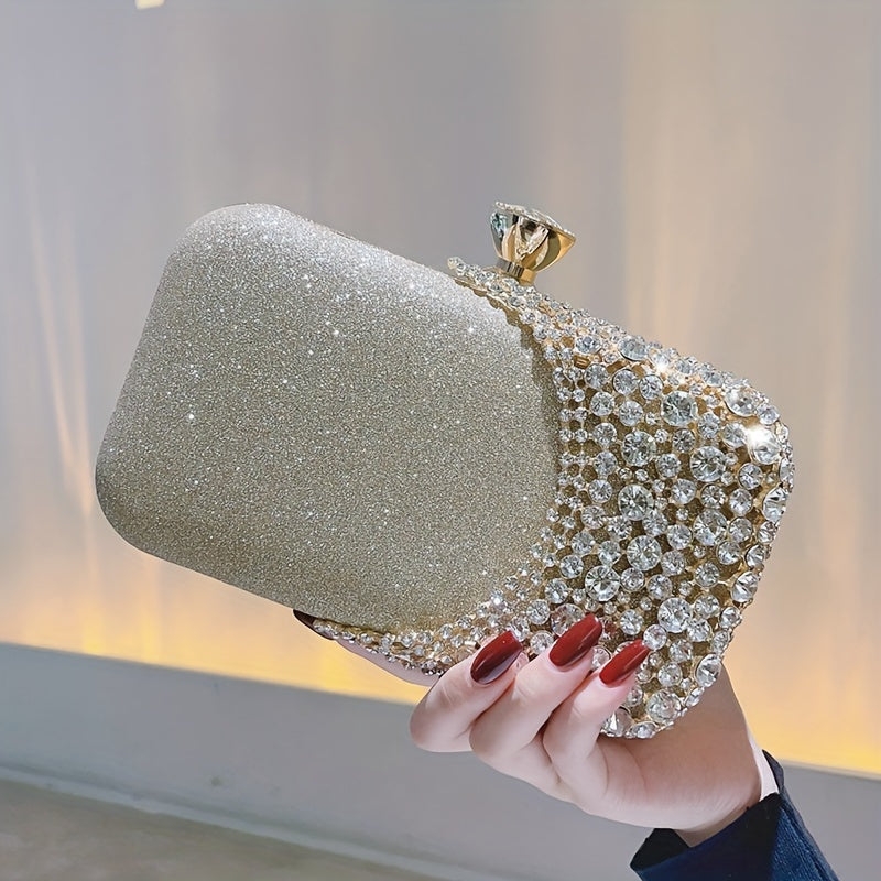 Women Clutch Bag Rhinestone Bling Sequin Evening Bag Vintage Crystal Beaded Wedding Cocktail Party Purse Sparkling purse