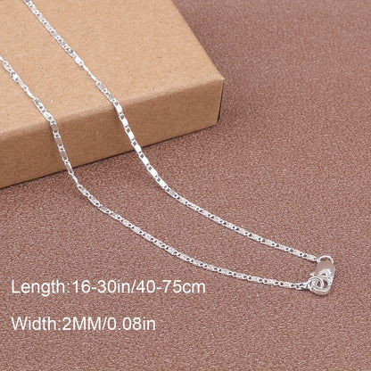 1PCS Exquisite European Style Star Plate Necklace - Durable 2MM Silver Plated Chain, Adjustable 16-30 Inches - Perfect for Womens Daily Wear, Wedding Parties, and Gift Giving