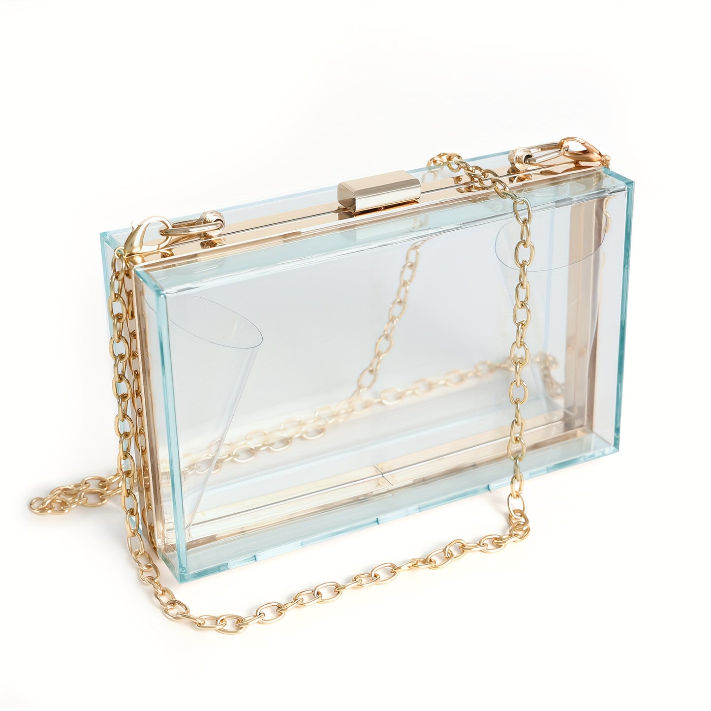 Clear Acrylic Purse For Women, Transparent Handbag With Detachable Chain Strap, Evening Clutch Shoulder Bag For Wedding Party Prom Banquet