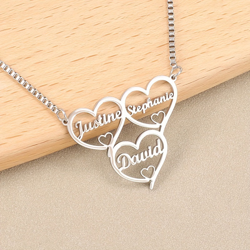 1-10 Personalized Family Tree Necklace - Customizable English Name Pendant in 304L Stainless Steel with Elegant Classic Design - Perfect Daily Wear Jewelry Gift for Women on Mothers Day and Any Occasion