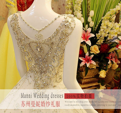 LOVECCR  New Foreign Trade Wedding Dress  Cross Border Bridal Wedding Luxury Rhinestone Wedding Dress Custom Wedding Dress