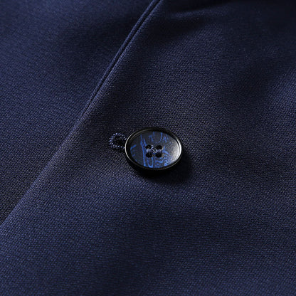 LOVECCR   New Men's Brand Cut-off Suit Suit in Blue Flat Collar Elegant Fashion Slim Wedding Dress Best Man