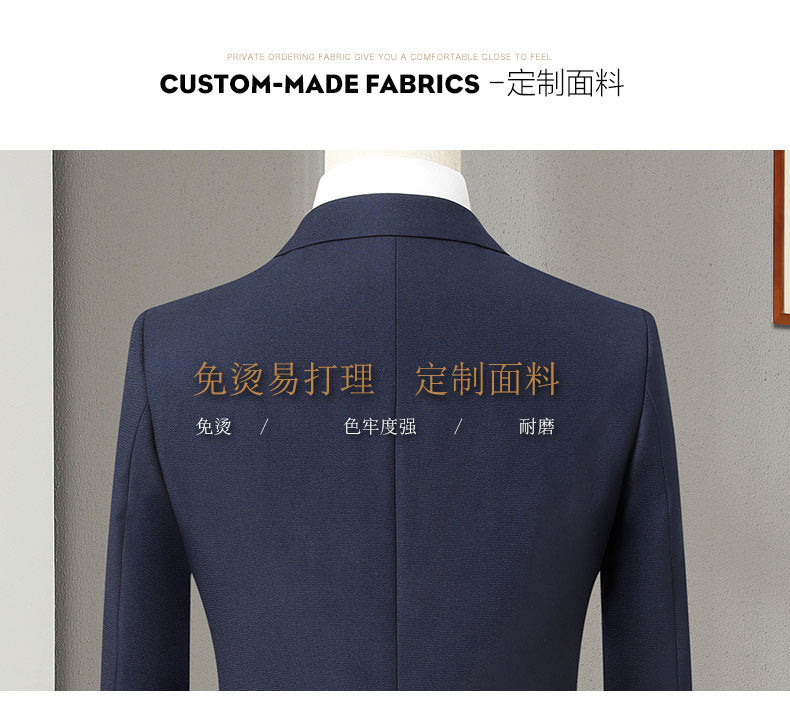 LOVECCR   New Men's Brand Cut-off Suit Suit in Blue Flat Collar Elegant Fashion Slim Wedding Dress Best Man