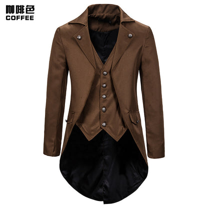 LOVECCR   European and American Style Men's Clothing Autumn and Winter Evening Dress Swallowtail Men's Lapel Suit F01