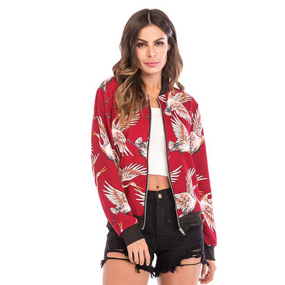 LOVECCR Hot   trade autumn and winter baseball jersey 2025 women's clothing long-sleeved zipper printed jacket jacket women