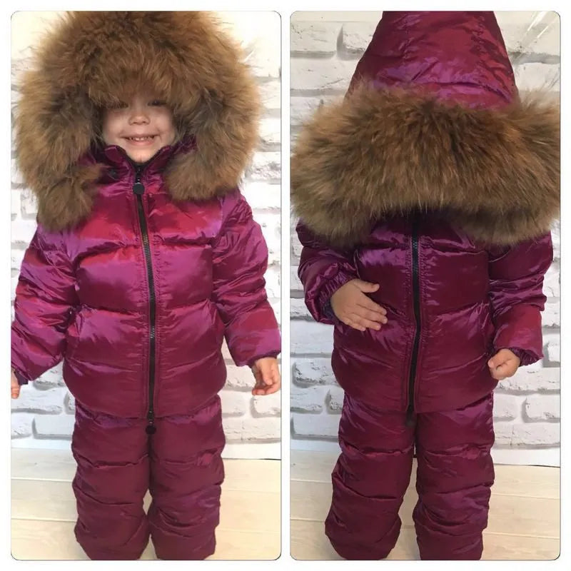 Down coat childrens jacket baby boys clothing Winter outwear keep warm puffer jackets kids fur collar hooded outerwear coats for boy girls clothes Christmas gift