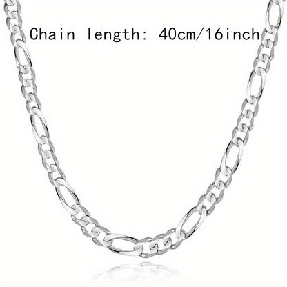 1pc Premium 925 Sterling Silver Link Chain Necklace - Stylish & Durable for Men & Women - Hypoallergenic Fine Jewelry, Perfect for Layering and Ideal Gift Option