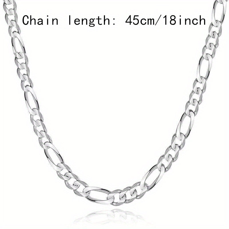 1pc Premium 925 Sterling Silver Link Chain Necklace - Stylish & Durable for Men & Women - Hypoallergenic Fine Jewelry, Perfect for Layering and Ideal Gift Option