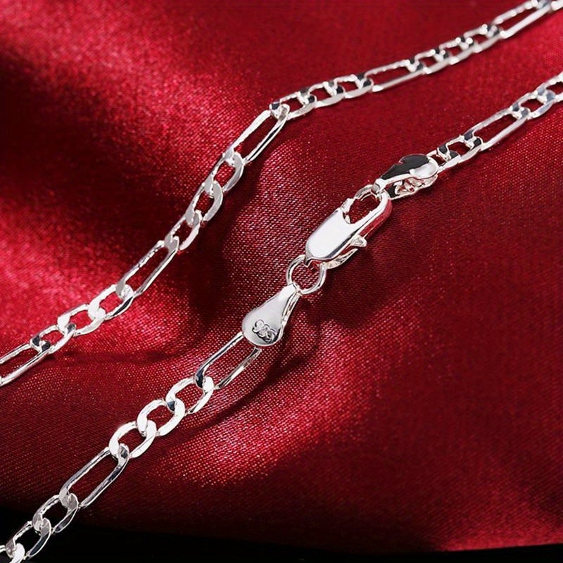 1pc Premium 925 Sterling Silver Link Chain Necklace - Stylish & Durable for Men & Women - Hypoallergenic Fine Jewelry, Perfect for Layering and Ideal Gift Option