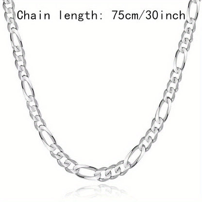 1pc Premium 925 Sterling Silver Link Chain Necklace - Stylish & Durable for Men & Women - Hypoallergenic Fine Jewelry, Perfect for Layering and Ideal Gift Option