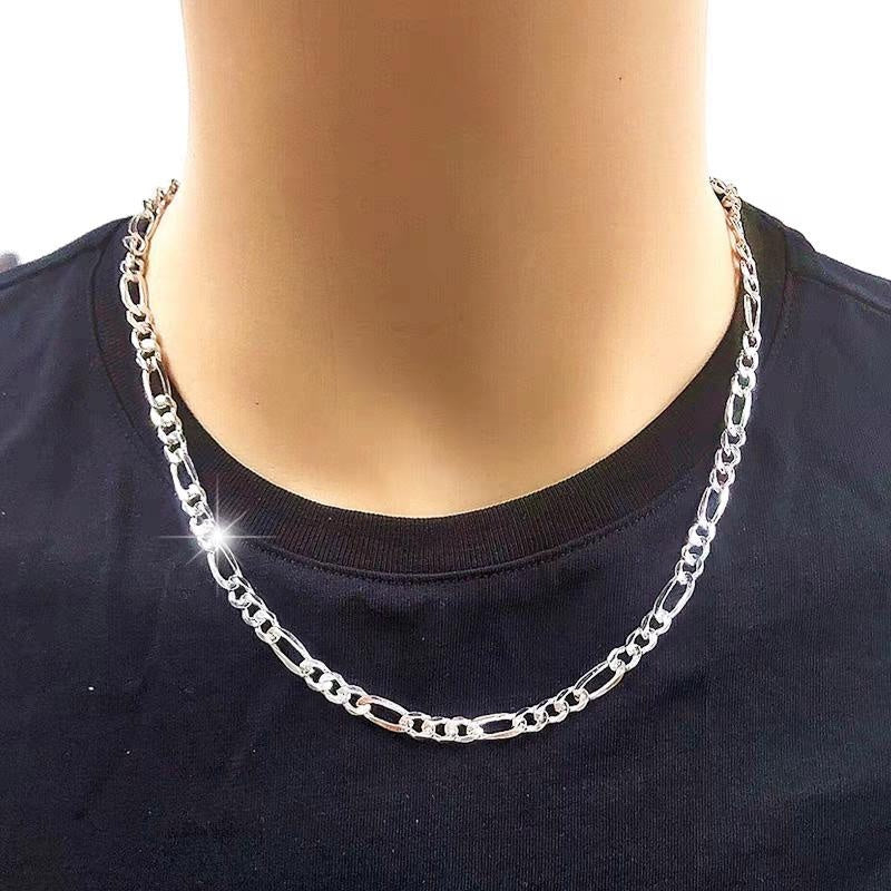 1pc Premium 925 Sterling Silver Link Chain Necklace - Stylish & Durable for Men & Women - Hypoallergenic Fine Jewelry, Perfect for Layering and Ideal Gift Option