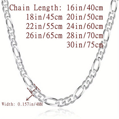 1pc Premium 925 Sterling Silver Link Chain Necklace - Stylish & Durable for Men & Women - Hypoallergenic Fine Jewelry, Perfect for Layering and Ideal Gift Option