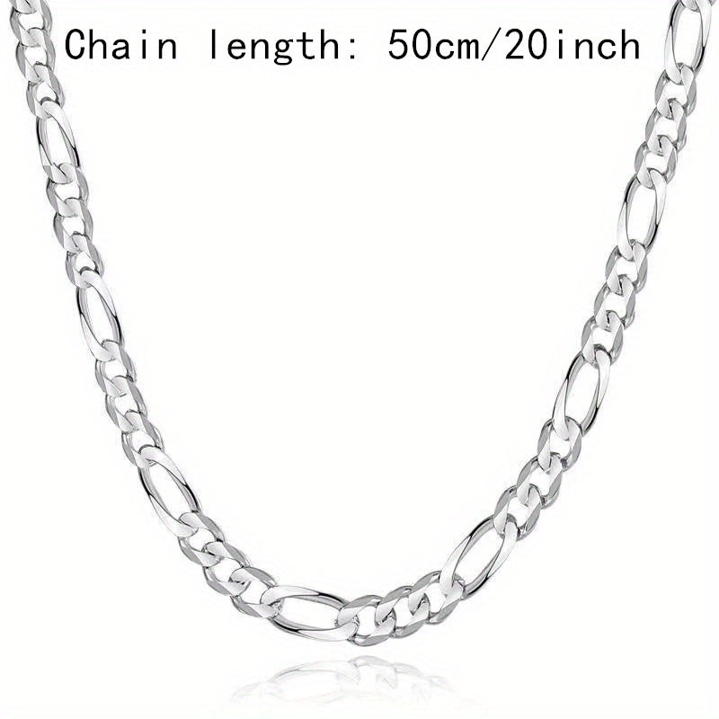 1pc Premium 925 Sterling Silver Link Chain Necklace - Stylish & Durable for Men & Women - Hypoallergenic Fine Jewelry, Perfect for Layering and Ideal Gift Option