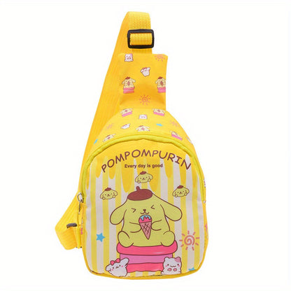 Sanrio Kuromi Pochacco Cinnamoroll Print Fashion Chest Bag - Trendy Travel Companion, Cute Shoulder Bag for Parties, Ideal Birthday Gift for Sanrio Lovers