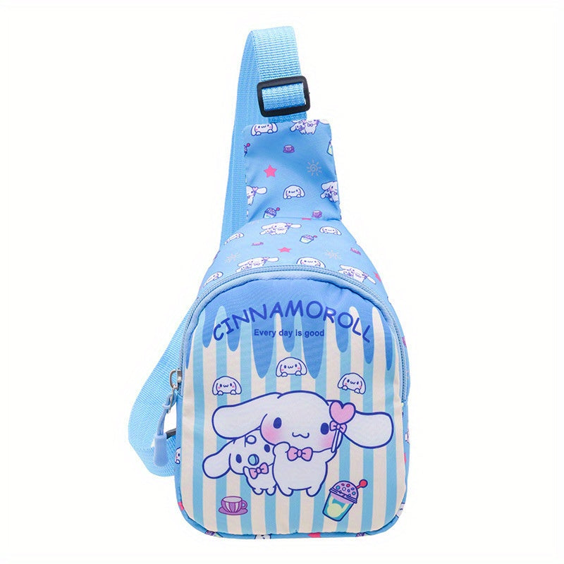 Sanrio Kuromi Pochacco Cinnamoroll Print Fashion Chest Bag - Trendy Travel Companion, Cute Shoulder Bag for Parties, Ideal Birthday Gift for Sanrio Lovers