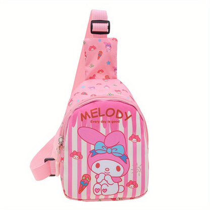 Sanrio Kuromi Pochacco Cinnamoroll Print Fashion Chest Bag - Trendy Travel Companion, Cute Shoulder Bag for Parties, Ideal Birthday Gift for Sanrio Lovers