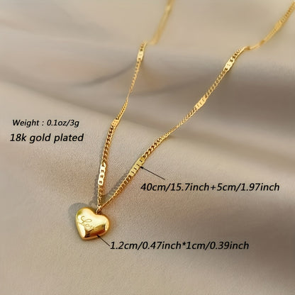 Timeless Dainty Heart-Shaped Stainless Steel Necklace - Elegant & Unisex Design - Perfect for Holiday Parties & Thoughtful Gifts