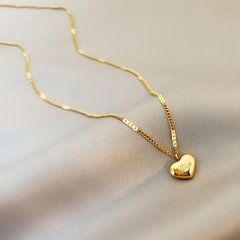 Timeless Dainty Heart-Shaped Stainless Steel Necklace - Elegant & Unisex Design - Perfect for Holiday Parties & Thoughtful Gifts