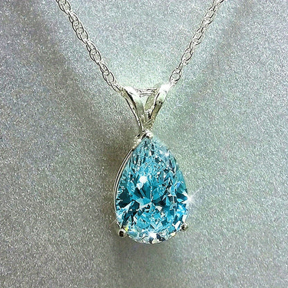 Radiant Teardrop Zircon Pendant Necklace - Sparkling Synthetic Gemstone Jewelry for Wedding Proposals, Glamorous Parties & Banquets - Timeless Chic Accessory with High-Quality Craftsmanship