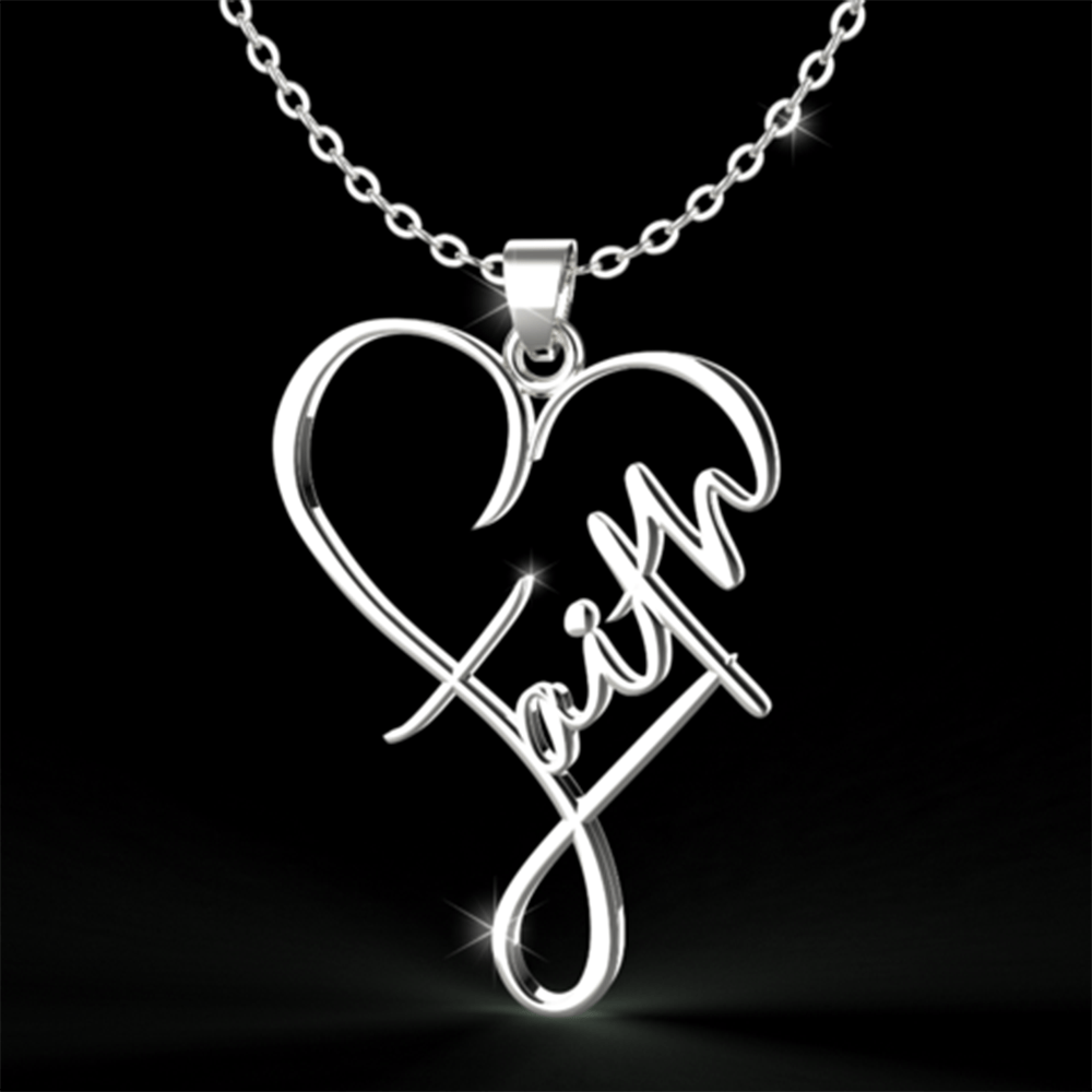 Romantic Heart-Shaped Pendant Necklace - Stylish Stainless Steel with Personalized Letter Charm - A Symbol of Faithful Love for Her & Him