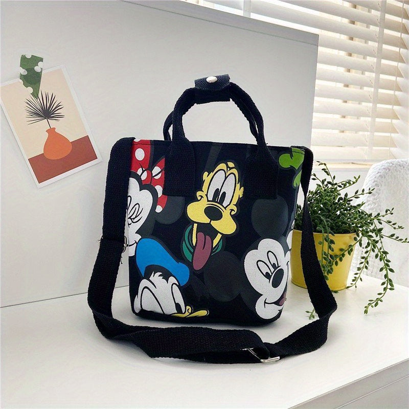 Disney Mickey Mouse Canvas Tote Bag - Durable Single Shoulder Crossbody Handbag with Adorable Donald Duck Design, On-Trend Cartoon-Themed Print, Officially Licensed Disney Product for Fashion-Forward Fans