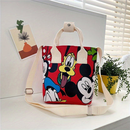 Disney Mickey Mouse Canvas Tote Bag - Durable Single Shoulder Crossbody Handbag with Adorable Donald Duck Design, On-Trend Cartoon-Themed Print, Officially Licensed Disney Product for Fashion-Forward Fans