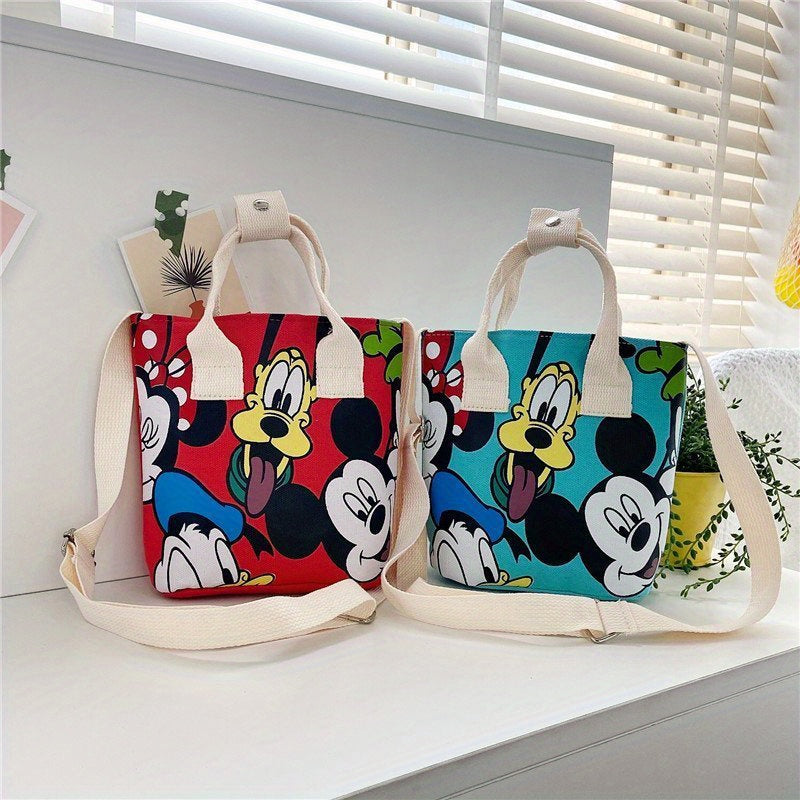 Disney Mickey Mouse Canvas Tote Bag - Durable Single Shoulder Crossbody Handbag with Adorable Donald Duck Design, On-Trend Cartoon-Themed Print, Officially Licensed Disney Product for Fashion-Forward Fans