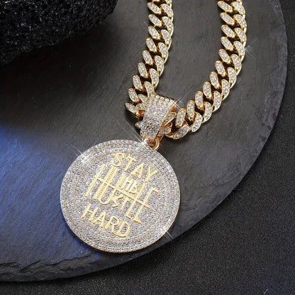 Fashionable Hip-hop Round Pendant Necklace - Durable Cuban Chain - Unisex Style for Trendsetters