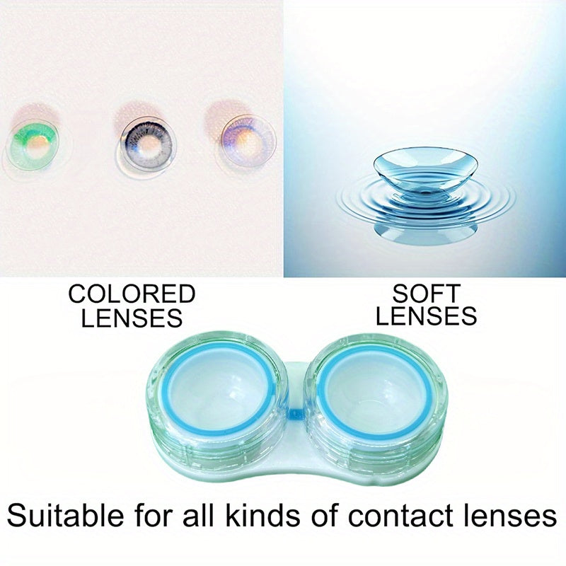 4pcs Colorful & Black Contact Lens Care Kit - Leakproof, Multi-Pair Transparent Storage Boxes For Travel & Cosmetics