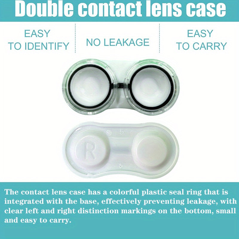 4pcs Colorful & Black Contact Lens Care Kit - Leakproof, Multi-Pair Transparent Storage Boxes For Travel & Cosmetics