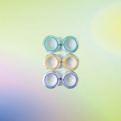 5pcs Leakproof Contact Lens Accessory Set - Blue, Orange, Purple | Includes Transparent Storage Cases for Travel Cosmetics, Lotions, Essential Oils & Makeup Remover