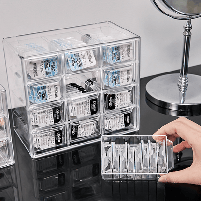 Acrylic Contact Lens Organizer - Dustproof Drawer-Style Storage Box for Daily Disposable Contacts, Transparent Desktop Holder