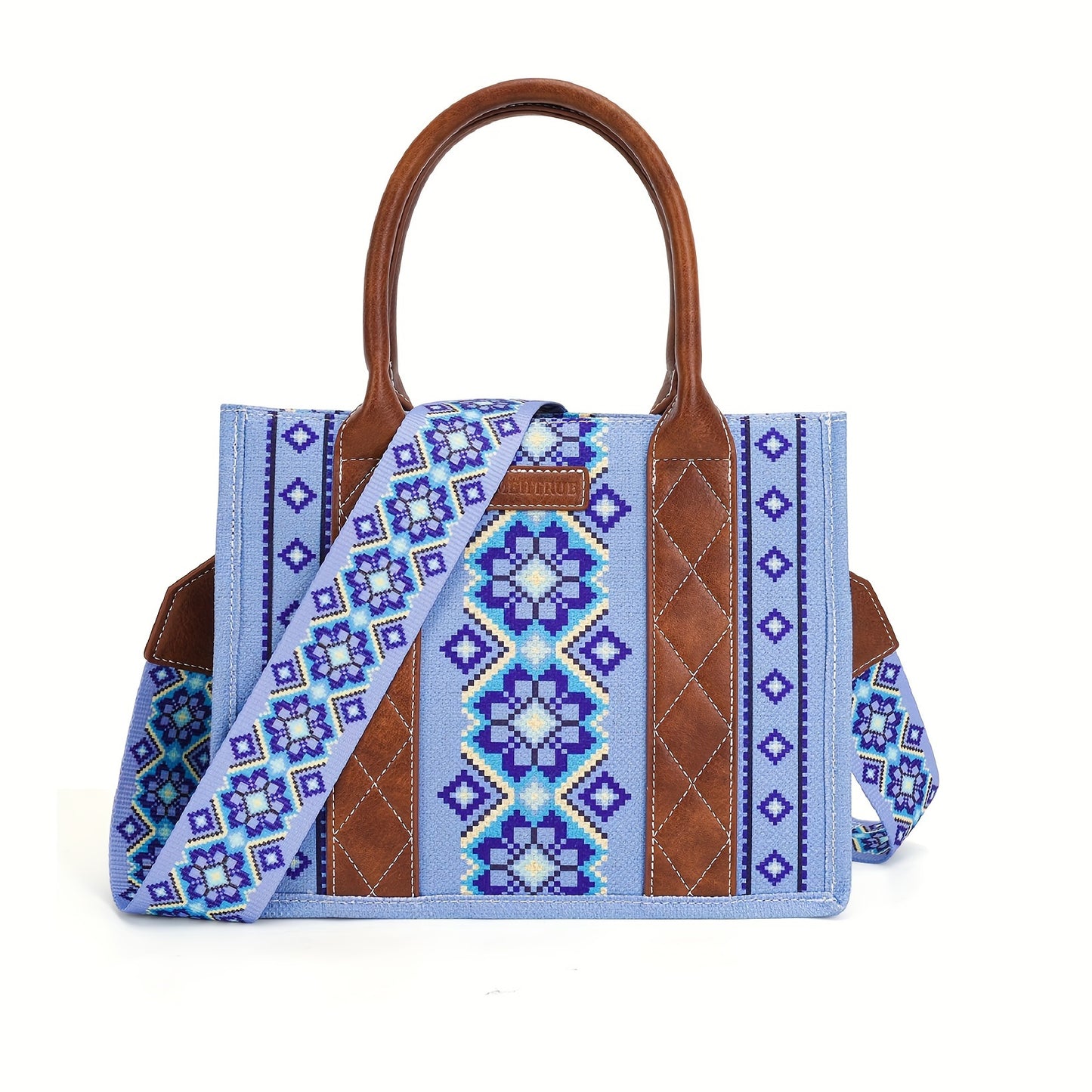 [Fast Arrival] Stylish Aztec Boho Tote Bag - Western-Inspired Shoulder Purses for Women - Spacious Satchel Handbags with Adjustable Straps and Magnetic Closure