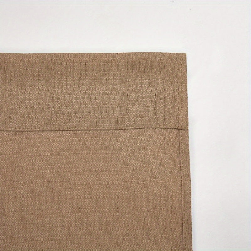 4 Piece Rod Pocket Curtain Panel, Tan, 27.5" W x 84" L