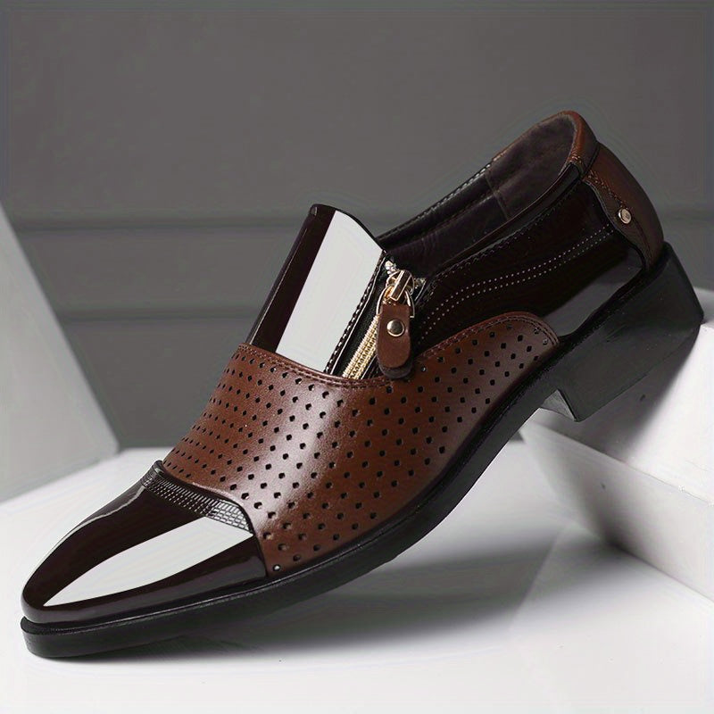 Elegant English-Style Men's Business Loafers: All-Day Comfort, Non-Slip, Easy Side Zip, Suitable For Multiple Seasons