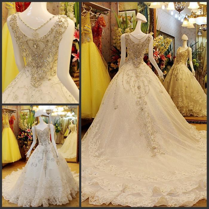 LOVECCR  New Foreign Trade Wedding Dress  Cross Border Bridal Wedding Luxury Rhinestone Wedding Dress Custom Wedding Dress