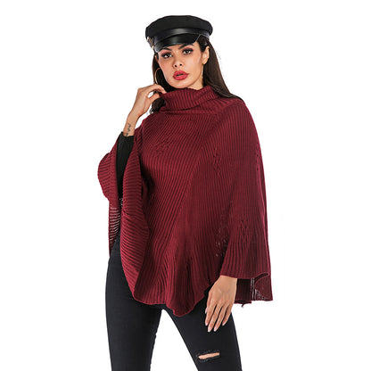 LOVECCR 2025 New women's sweater women's turtleneck lazy style casual lazy shawl women's pullover knitted sweater