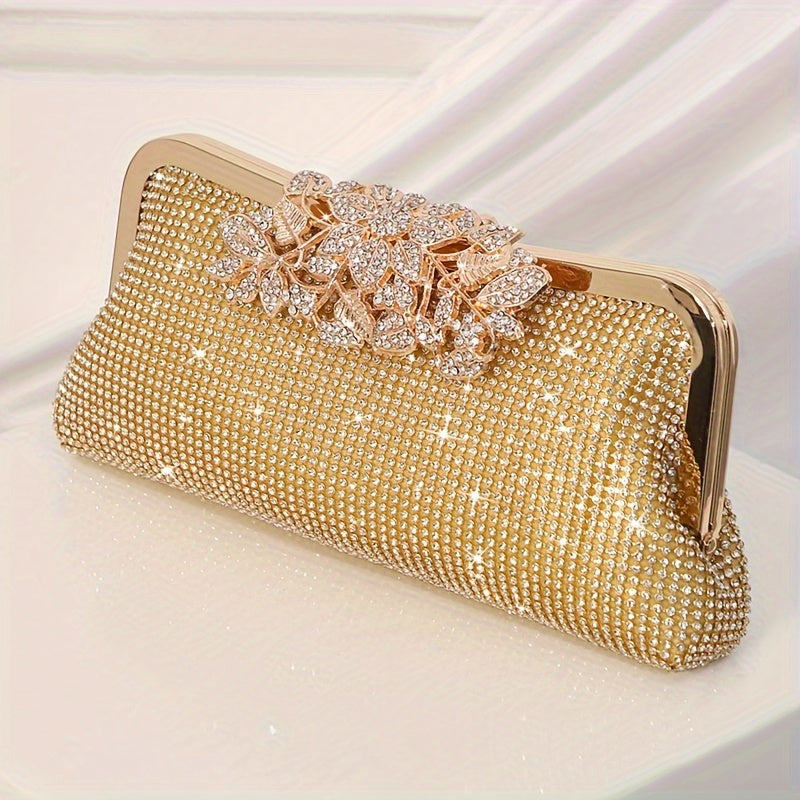 Elegant Evening Clutch Bag For Women, Rhinestone Fashion Small Purse For Weddings | Luxurious Dinner Bag