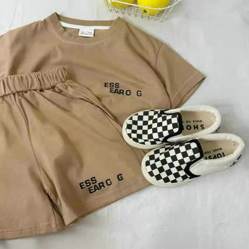 2pcs Baby Designers Clothes Summer Children Clothing Set Boys Girls Clothes Suit T shirt Shorts Set Kids Tracksuit 1-7T