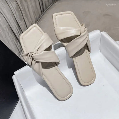 Slippers Summer Lovely Bow-knot Sandals Outdoor Women Slipper Indoor Flat Heel Casual Beach Non-slip Slides Ladies Open Toe Sandal Shoes