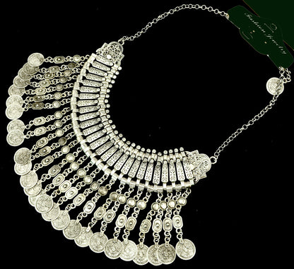 Factory Wholesale in Stock Supply Foreign Trade Hot Selling Popular Fashion Retro Exaggerated Coin Necklace Wholesale