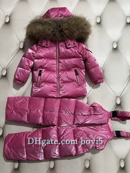 Down coat childrens jacket baby boys clothing Winter outwear keep warm puffer jackets kids fur collar hooded outerwear coats for boy girls clothes Christmas gift