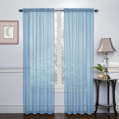 2Pcs Modern Home Window Decoration, Sheer Voile Curtains For Living Room, Kitchen Tulle Curtains (100cm/39.4in * 200cm/78.7in)