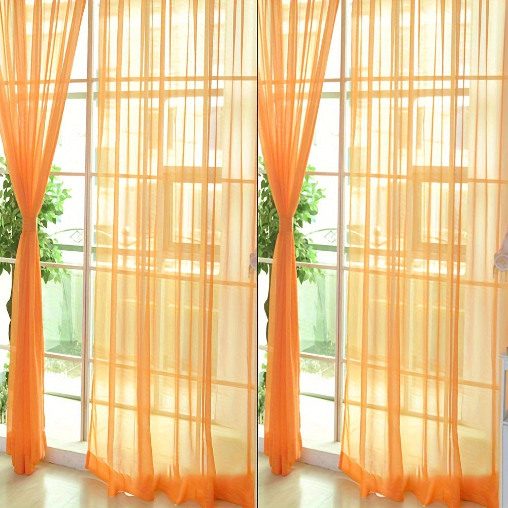 4Pcs Solid Color Wedding Glass Screen Transparent Window Screen Color Finished Curtain 40.16*78.74inch